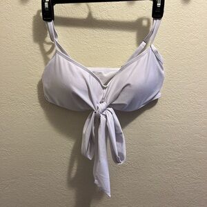 White Tie-Front Bikini Top
